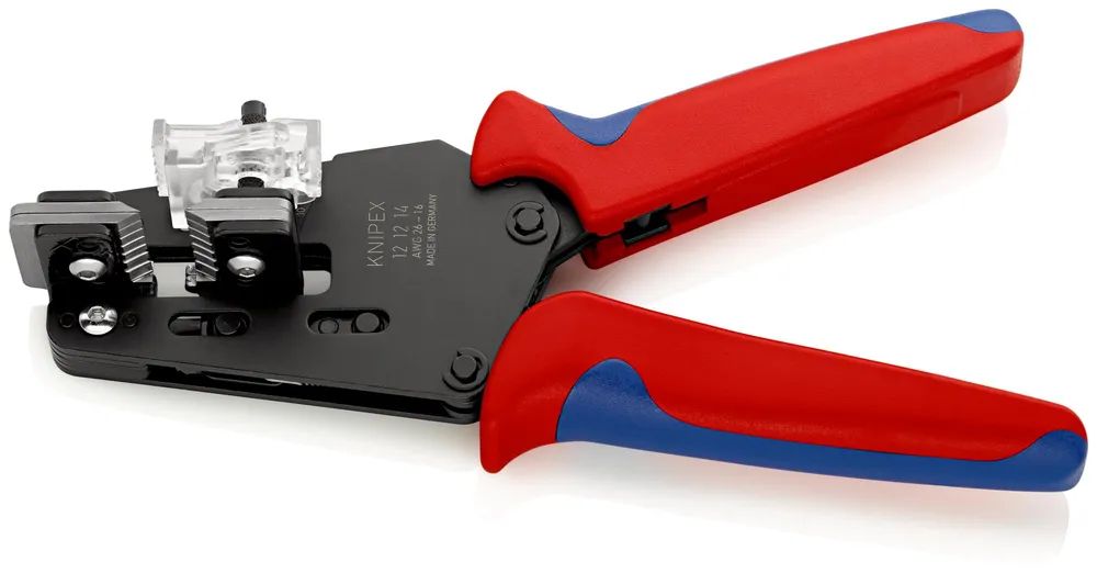 KNIPEX Präzisions-Abisolierzange mit Formmessern mit Mehrkomponenten-Hüllen brüniert 195 mm