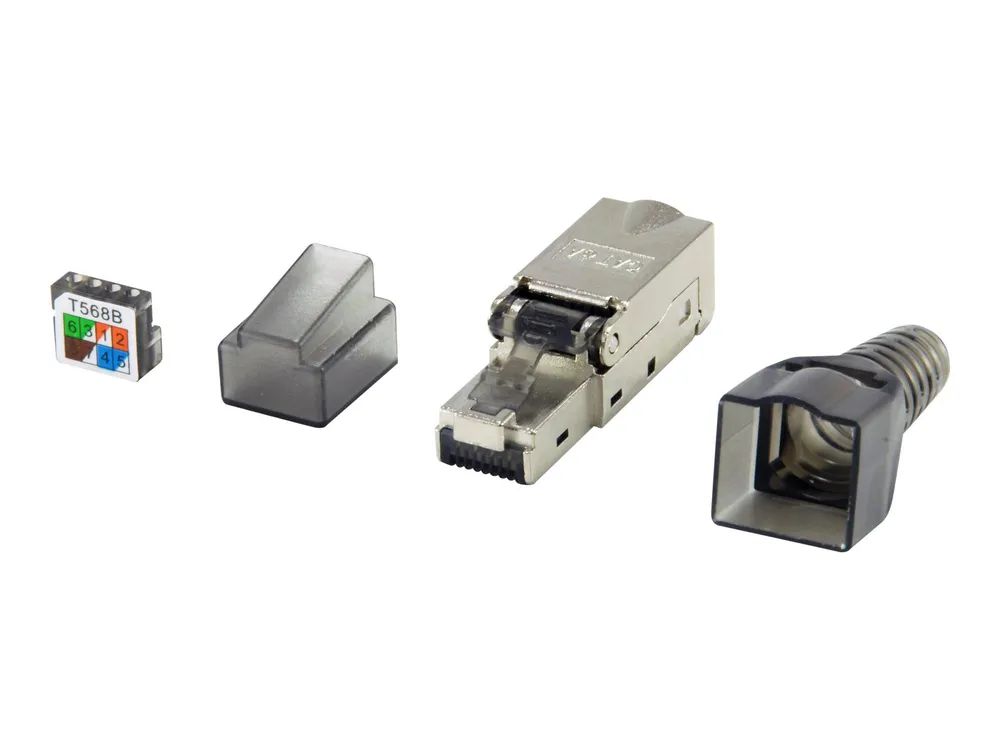 Equip Pro - Netzwerkanschluss - RJ-45 (M) - S/FTP - CAT 6a - durchsichtig (Packung mit 5)