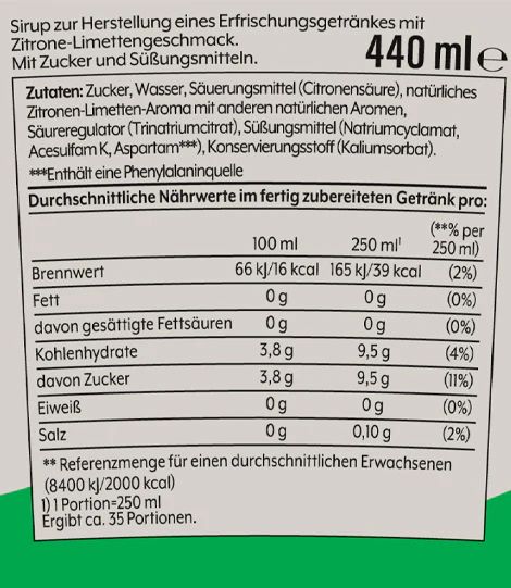 SodaStream Zitrone-Limette Sirup 440ml