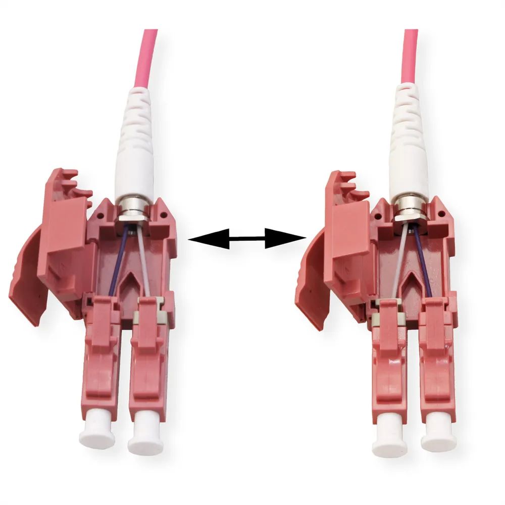 ROLINE LWL-Kabel duplex 50/125µm OM4, LC/LC, UNIBOOT, violett, 3 m