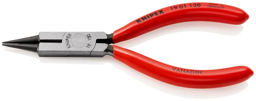 KNIPEX Rundzange mit Schneide (Schmuckbiegezange) mit Kunststoff überzogen schwarz atramentiert 130 mm