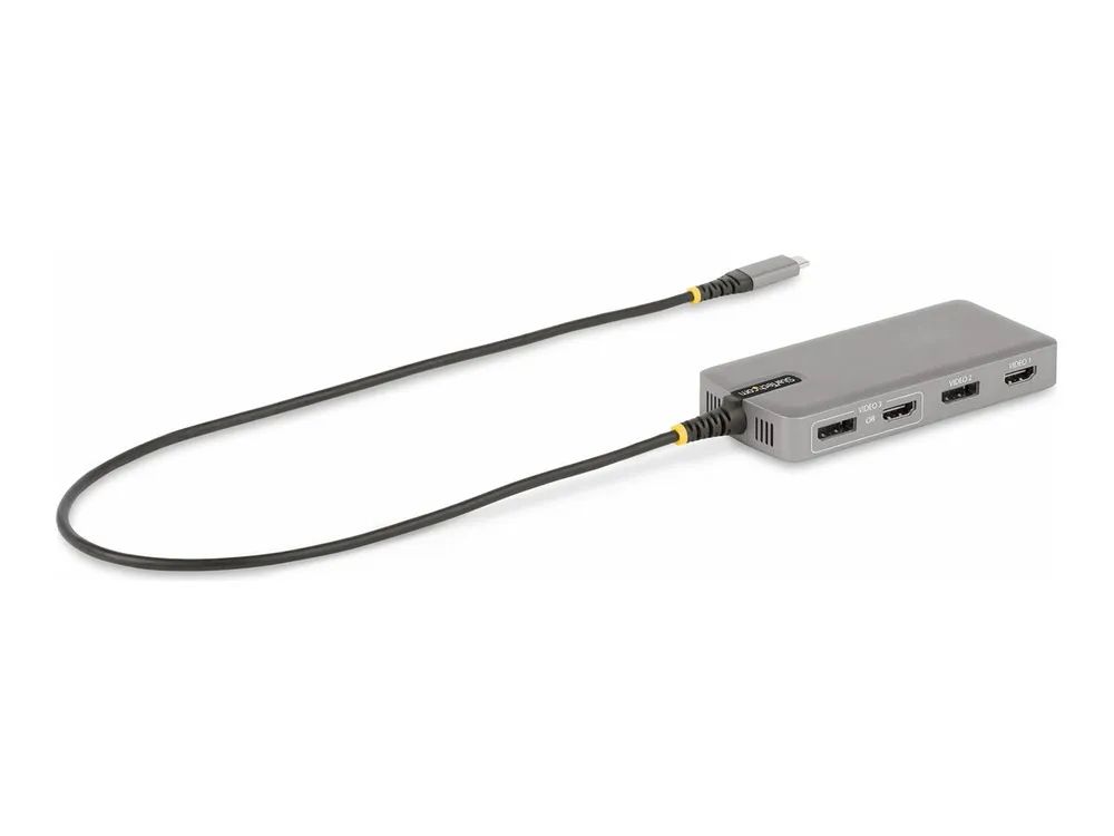 StarTech.com USB-C Triple-Monitor Multiport Adapter, Dual 4K 60Hz + 4k 30Hz HDMI & DisplayPort, 3-Port USB 10Gbps Hub, 100W Power Delivery Pass-Through, GbE, 2ft Cable, Mini Dock - Travel Laptop Docking Station (117B-USBC-MULTIPORT)