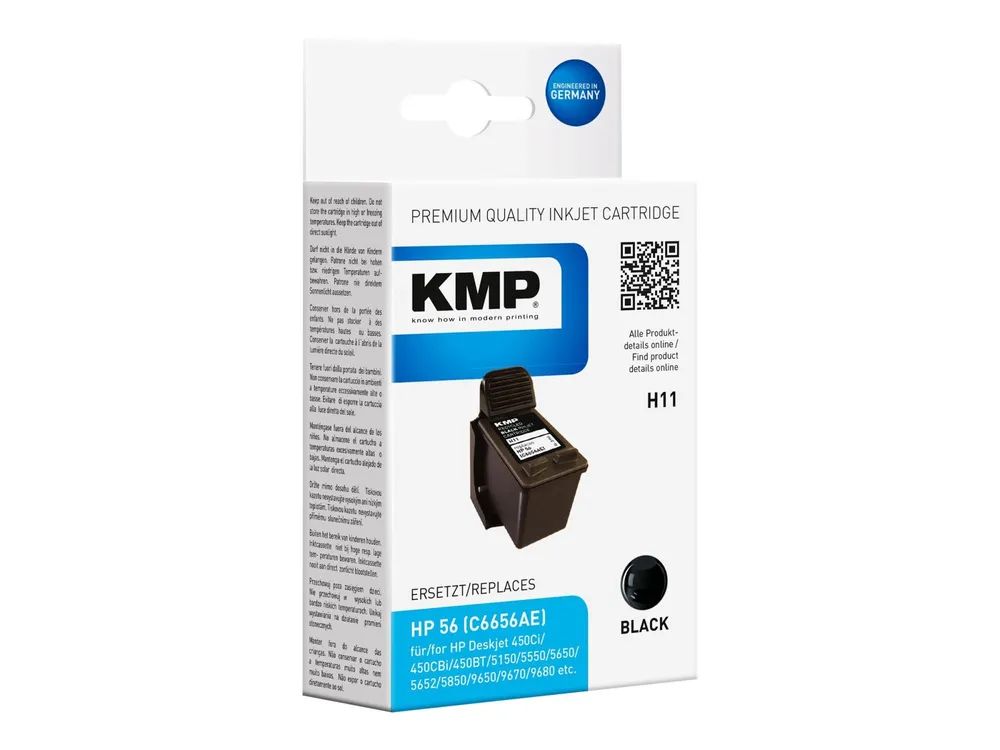 KMP H11 - 19 ml - Schwarz - kompatibel - Tintenpatrone (Alternative zu: HP 56, HP C6656AE)