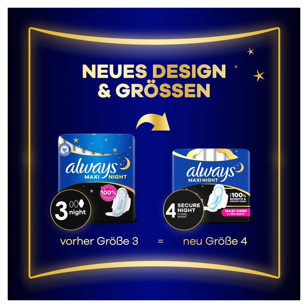 always Maxi Binde Night mit Flügeln BigPack 22