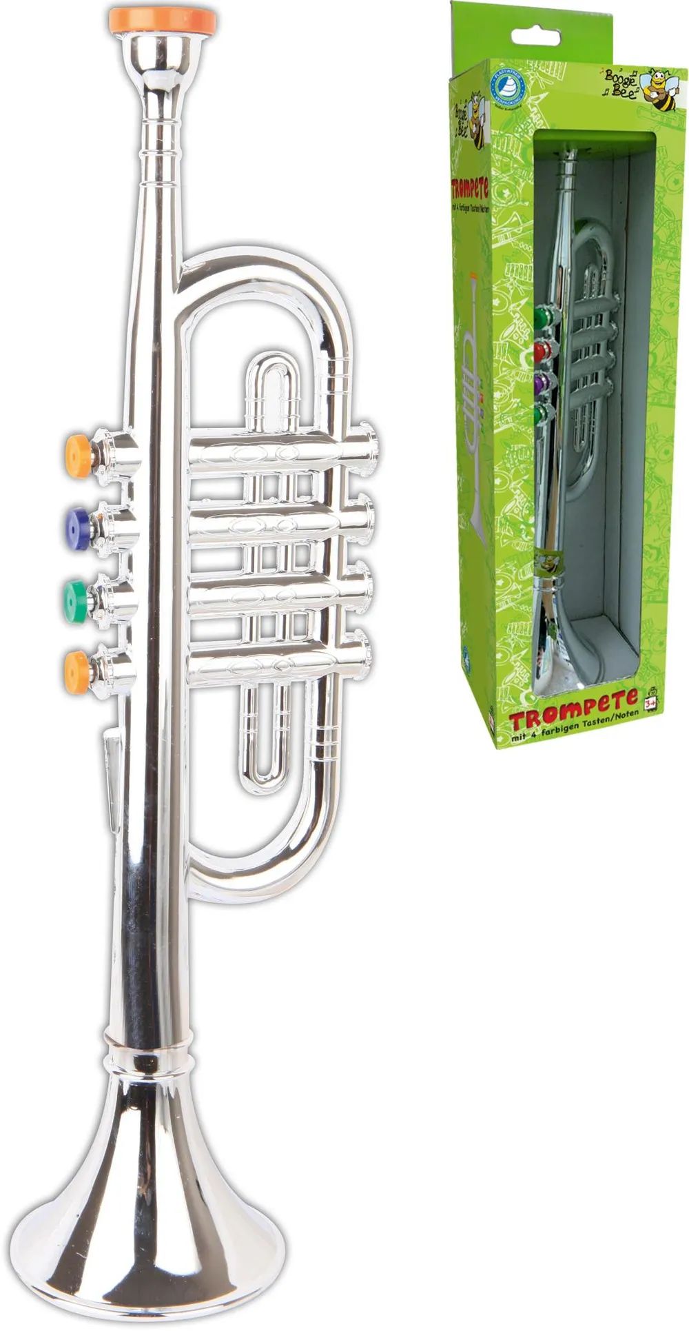 VEDES Großhandel GmbH - Ware BGB Trompete silber, 4 Tasten, 38cm