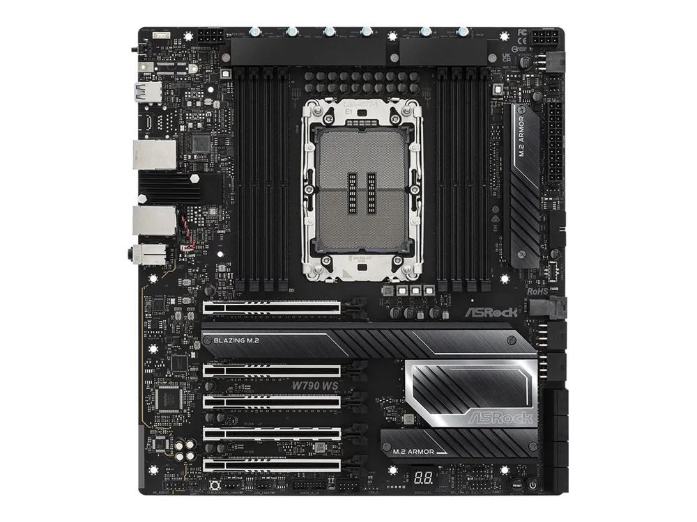 ASRock W790 WS R2.0 - Motherboard - E-ATX - LGA4677 Socket-E - W790 Chipsatz - USB-C 3.2 Gen 2x2, USB 3.2 Gen 1, USB 3.2 Gen 2 - 10 Gigabit LAN, 2.5 Gigabit LAN - HD Audio (8-Kanal)