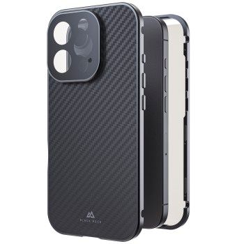Black Rock Cover "360° Glass" für Apple iPhone 16 Pro, Real Carbon