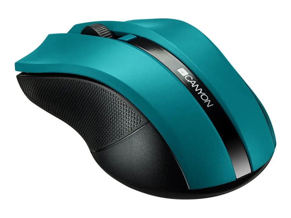 Canyon CNE-CMSW05G - Maus - rechts- und linkshändig - optisch - 4 Tasten - kabellos - 2.4 GHz - kabelloser Empfänger (USB)