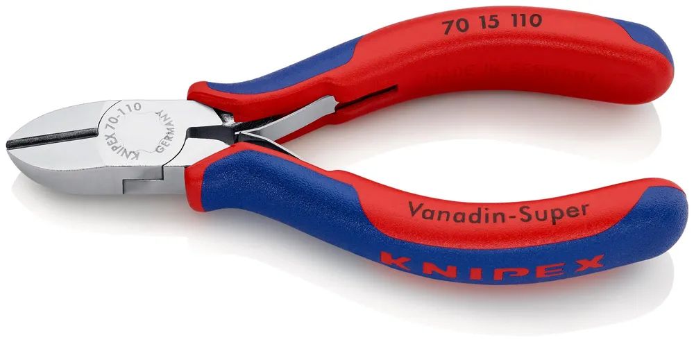 KNIPEX Seitenschneider mit Mehrkomponenten-Hüllen verchromt 110 mm