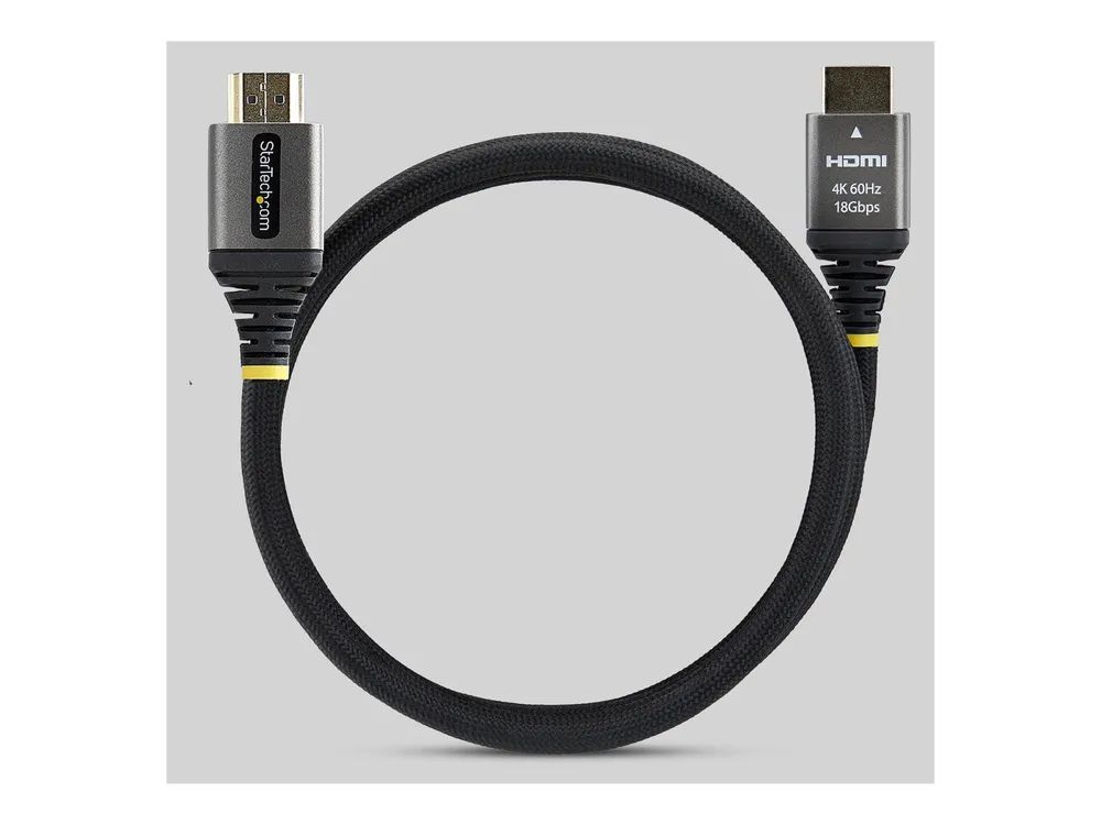 StarTech.com Startech - Premium Hochgeschwindigkeit - HDMI-Kabel mit Ethernet - HDMI männlich zu HDMI männlich - 2 m - abgeschirmt - schwarz & silber - 1440p (UWQHD)