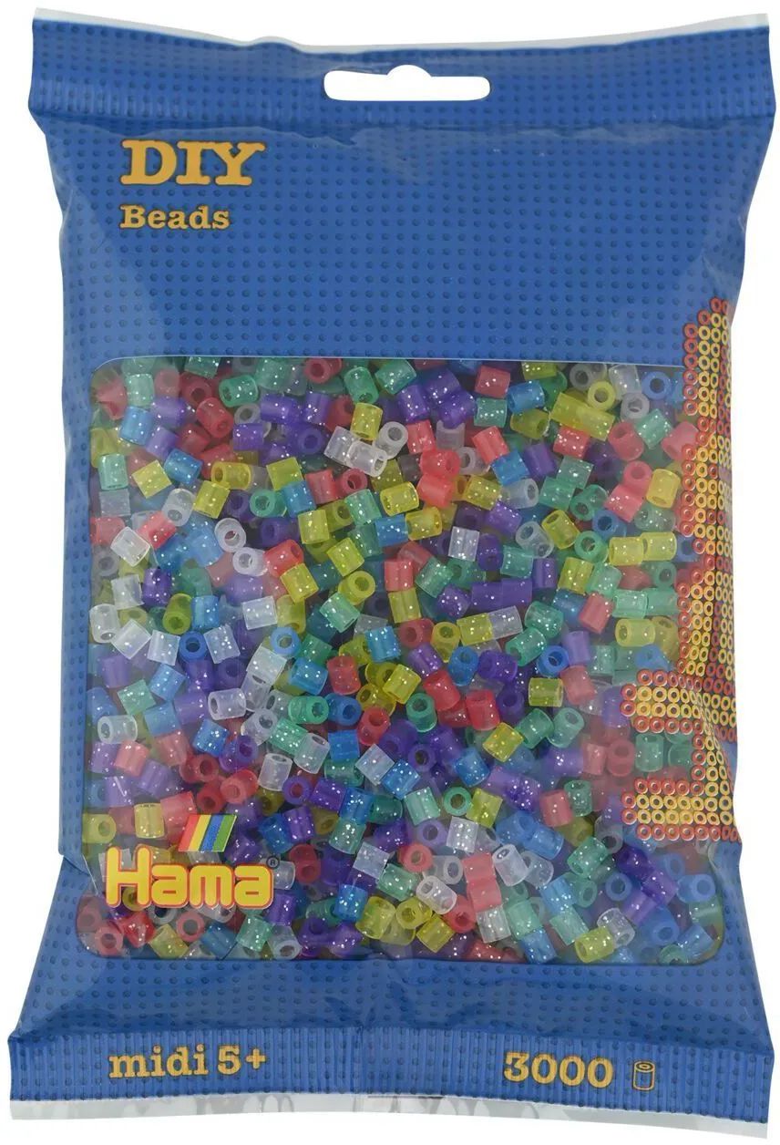 Malte Haaning Plastic A/S HAMA Perlen Transparent Glitter 3.000St