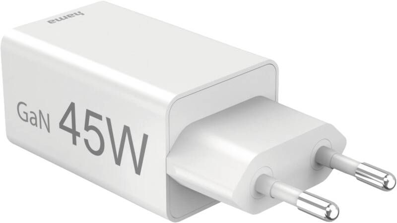 Hama 201993 Mini-Lader, GaN, 1 USB-C+A, 45W