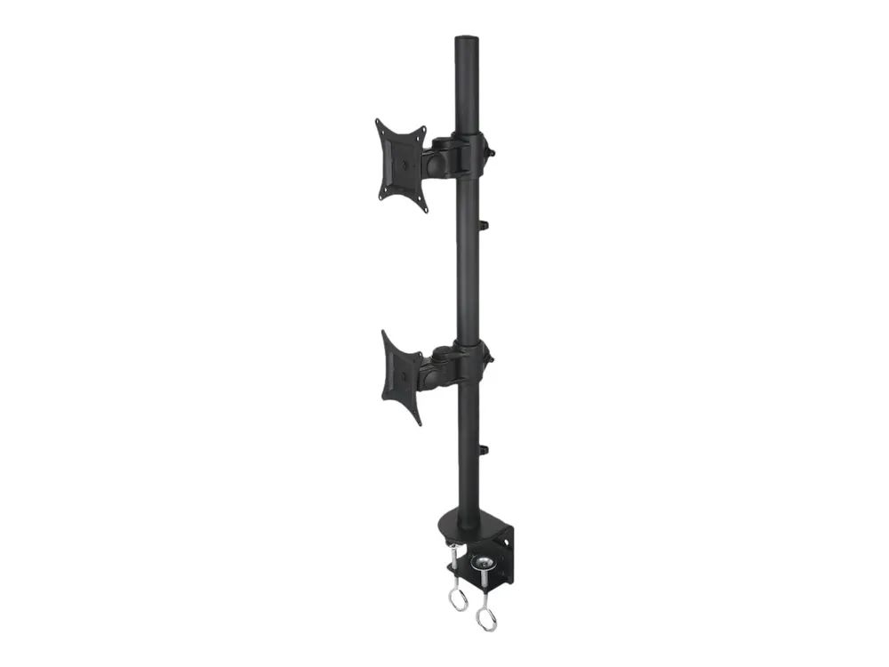 Techly Befestigungskit - für 2 Monitore - Schwarz - Bildschirmgröße: 33-68.6 cm (13"-27")