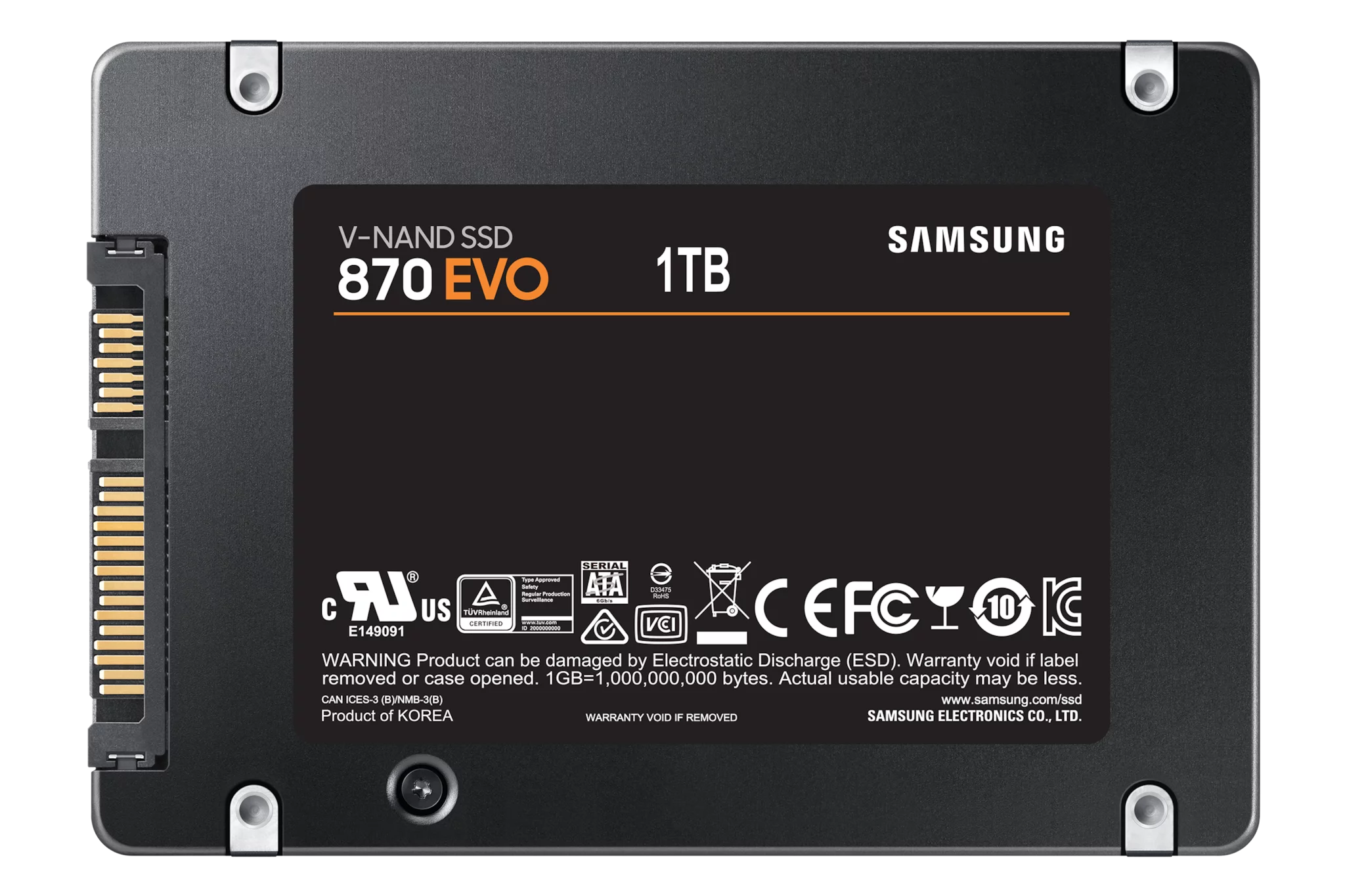 Samsung 870 EVO MZ-77E1T0B - SSD - verschlüsselt - 1 TB - intern - 2.5" (6.4 cm)