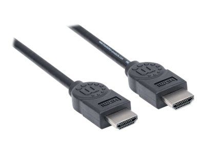 Manhattan HDMI Cable, 4K@30Hz (High Speed), 1.8m, Male to Male, Black, Ultra HD 4k x 2k, Fully Shielded, Gold Plated Contacts, Lifetime Warranty, Polybag