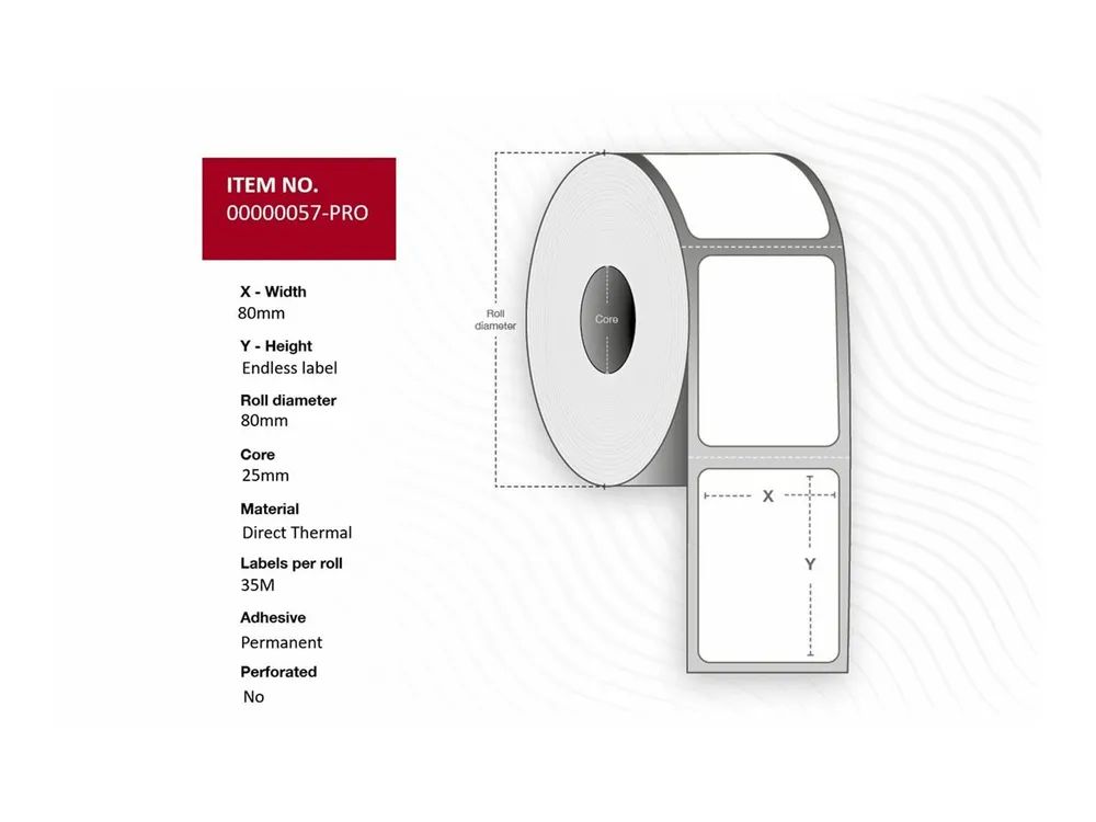 Capture Label Width x Outer diameter - Core