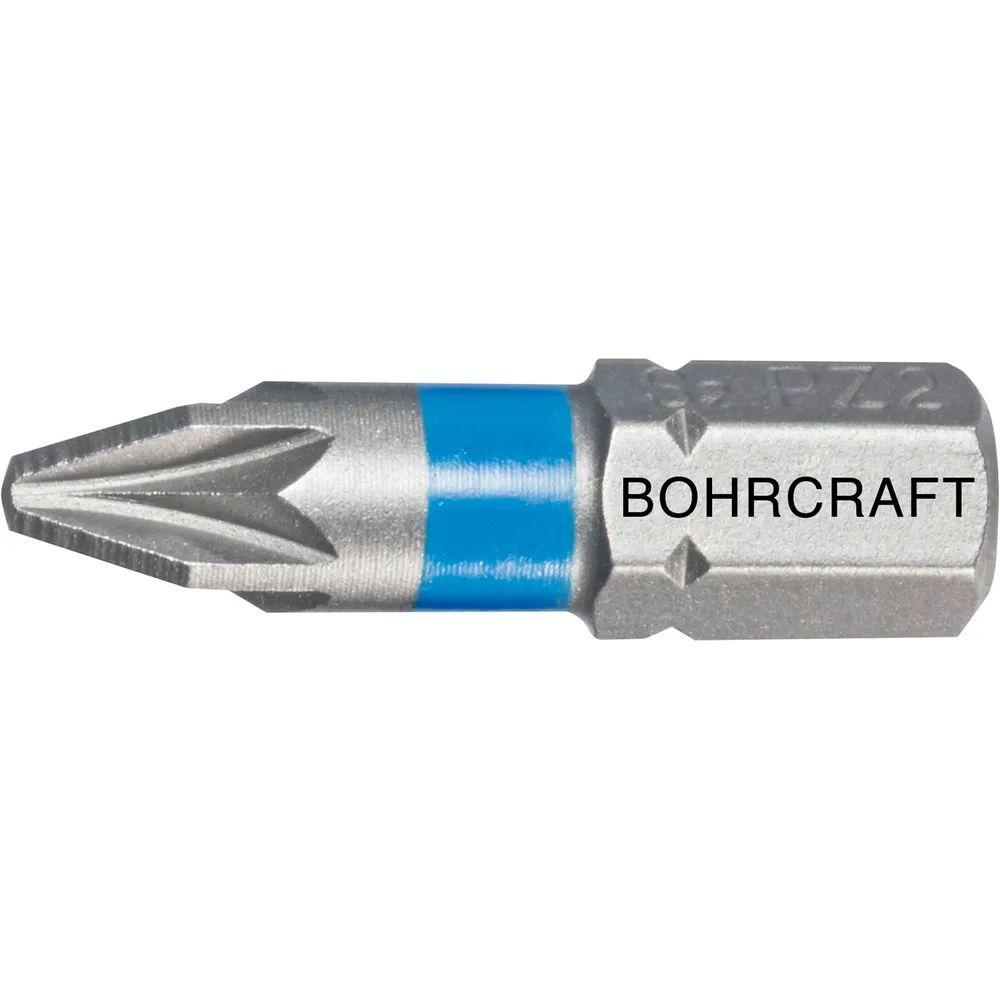 BOHRCRAFT Bit-Einsatz mit Farbring 1/4sechskant PZ 2 Länge 25 mm