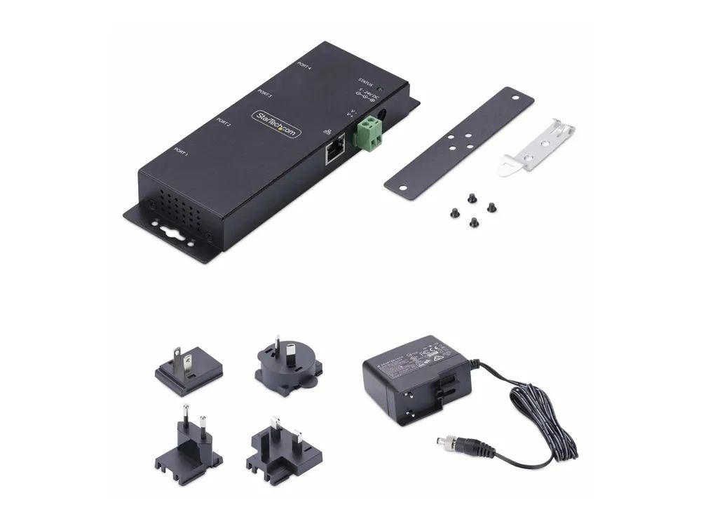 StarTech.com 4P Serial to Ethernet Adapter, IP LAN to RS232 DB9 Converter