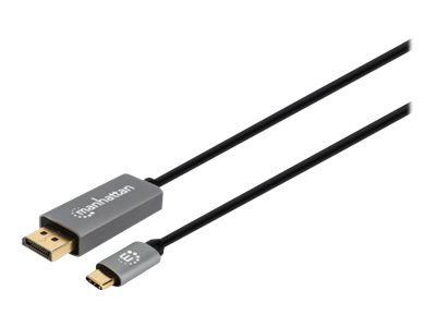 Manhattan USB-C to DisplayPort 1.4 Cable, 8K@60Hz, 2m, Male to Male, Black, Three Year Warranty, Polybag - DisplayPort-Kabel - 24 pin USB-C (M)
