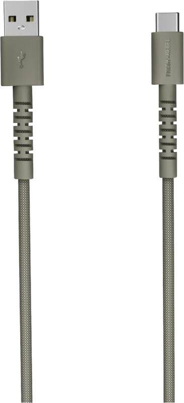 Fresh 'n Rebel USB-A zu USB-C silikon geflochtenes Kabel "FlexWave" 2m, Dried Green
