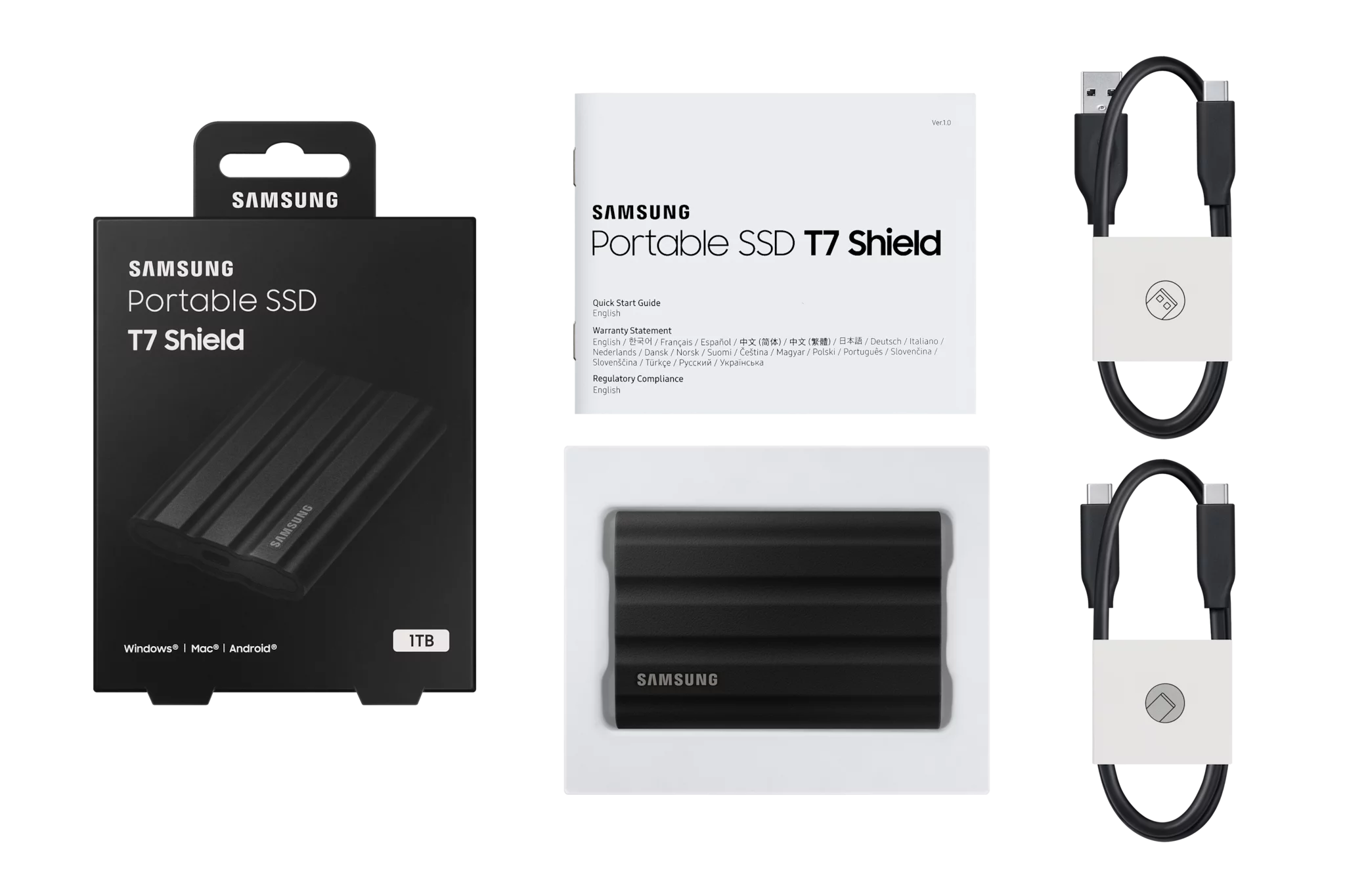 Samsung T7 Shield MU-PE1T0S - SSD - verschlüsselt - 1 TB - extern (tragbar)