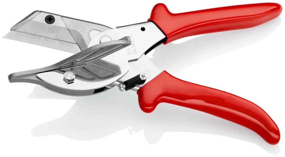 KNIPEX Gehrungsschere für Kunststoff- und Gummiprofile mit Kunststoff-Hüllen verchromt 215 mm