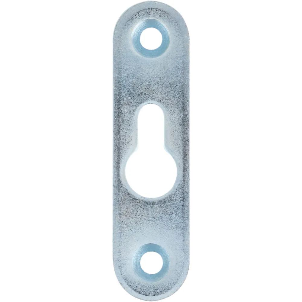 Hilber Beschläge GesmbH Beschläge unde Metallwarenerzeugung Linsen-Bettbeschlagplatte, 70 x 18 x 3 mm, 1 Schlüsselloch, Stahl verzinkt