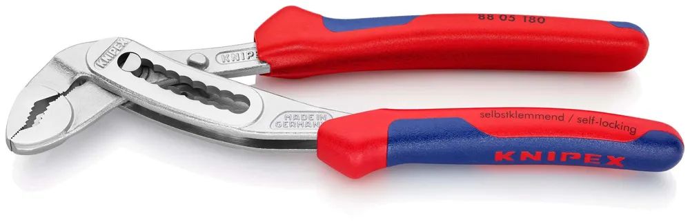 KNIPEX Alligator® Wasserpumpenzange mit Mehrkomponenten-Hüllen verchromt 180 mm