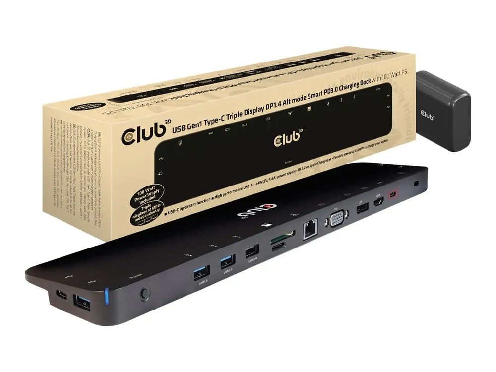 Club 3D CSV-1565 - Dockingstation - USB-C - VGA, HDMI, DP