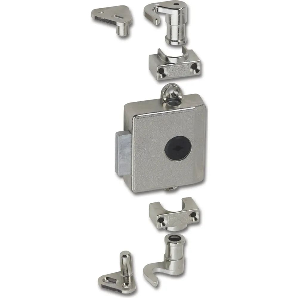 JUNIE ASS 7781 Zylinder-Drehstangenschloss Dornmaß 30 mm, Zamak vernickelt