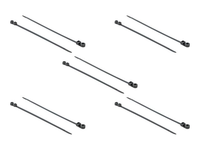 Delock Cable Tie with Fastening Eyelet - Kabelbinder - 40 cm - Schwarz (Packung mit 10)