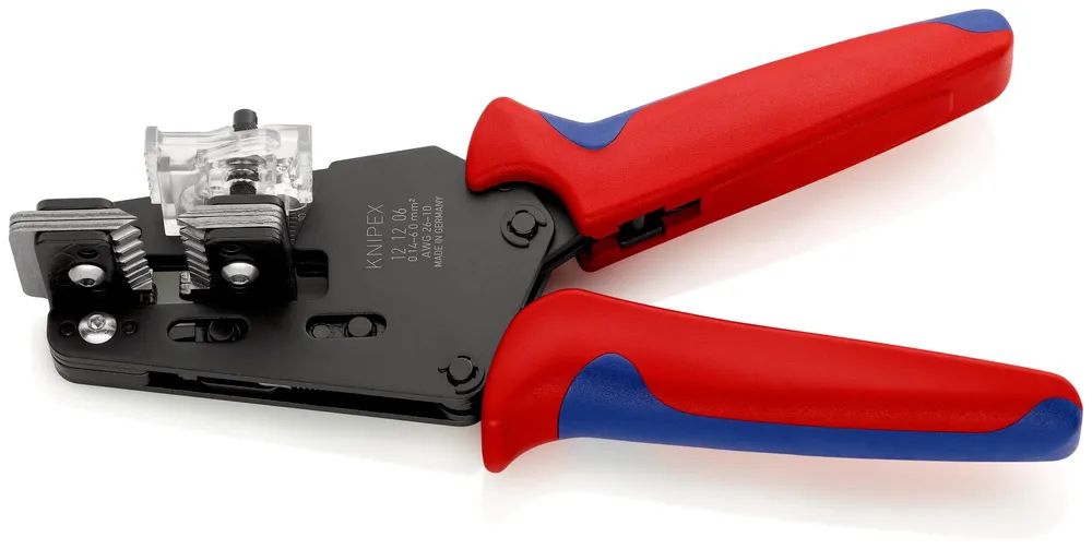 KNIPEX Präzisions-Abisolierzange mit Formmessern mit Mehrkomponenten-Hüllen brüniert 195 mm