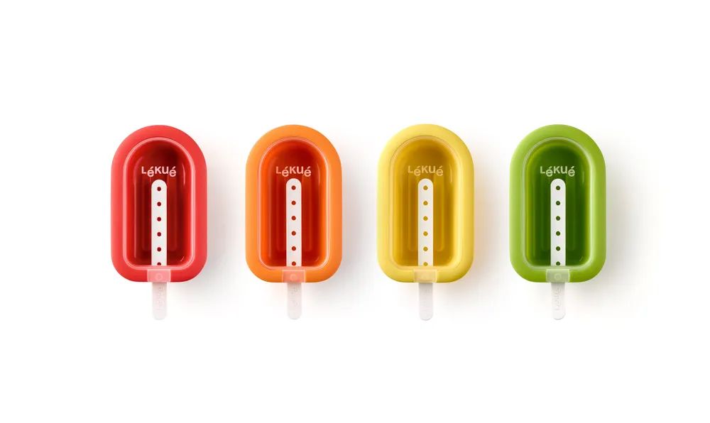 Lékué Stapelbare Mini Stieleisformen, 4er-Set - Mixed
