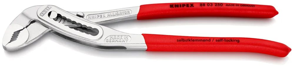 KNIPEX Alligator® Wasserpumpenzange mit rutschhemmendem Kunststoff überzogen verchromt 250 mm