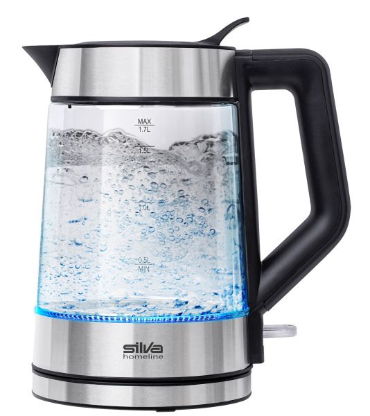 SILVA HOMELINE Wasserkocher 2200W 1.7L kabellos Glas-edelstahl