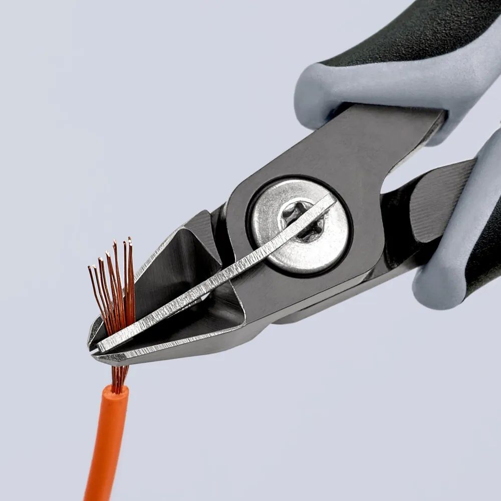 KNIPEX Präzisions-Elektronik-Seitenschneider ESD mit Mehrkomponenten-Hüllen brüniert 125 mm