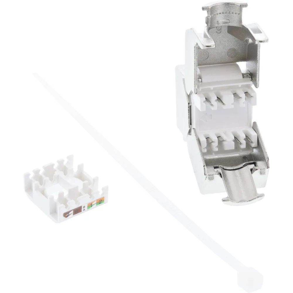 InLine Keystone RJ45 Buchse - SNAP-In - Cat.6a - mit Staubschutz blau