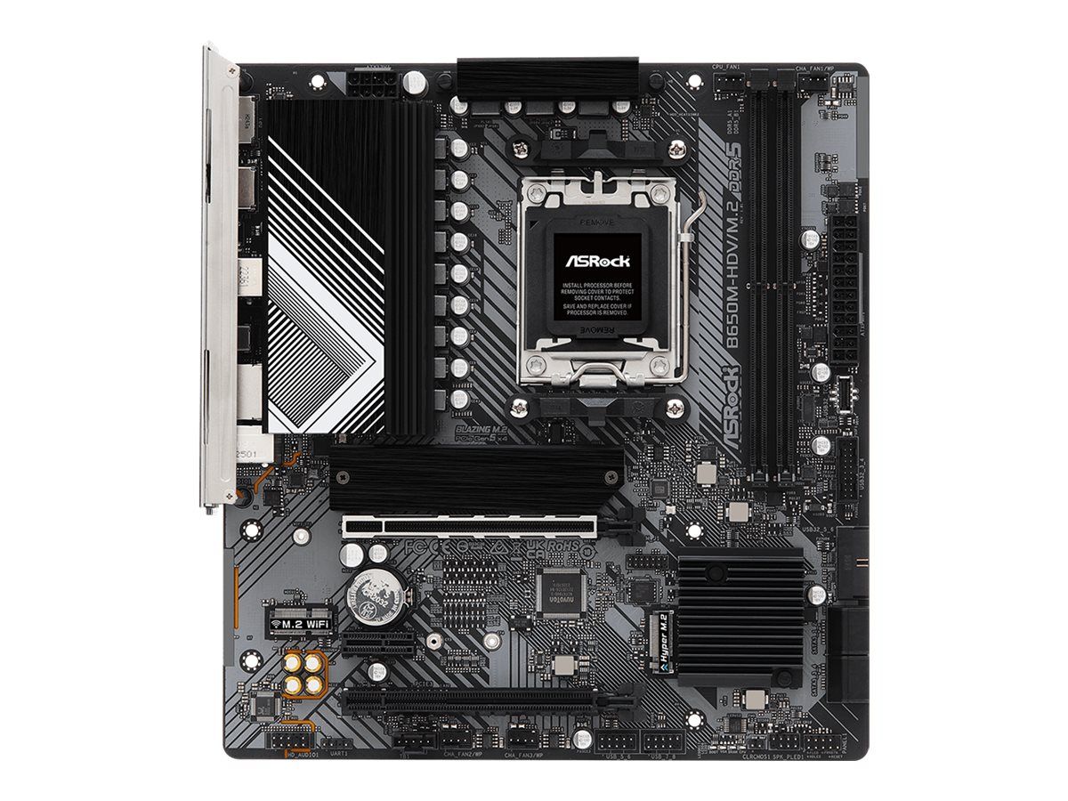 ASRock B650M-HDV/M.2 - Motherboard - micro ATX - Socket AM5 - AMD B650 Chipsatz - USB-C 3.2 Gen2, USB-C 3.2 Gen 1, USB 3.2 Gen 1 - 2.5 Gigabit LAN - Onboard-Grafik (CPU erforderlich)