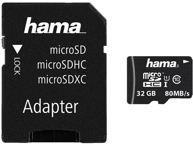 Hama 124139 MSDHC32GB C10 80MB/S +A/M