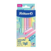 Pelikan 822282 - Fein - 6 Farben - Gemischte Farben - Rundspitze - Faser - Mehrfarbig