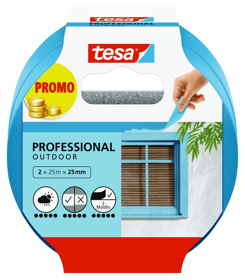 tesa® Abdeckband Outdoor 2er-Pack, je 25m x 25mm