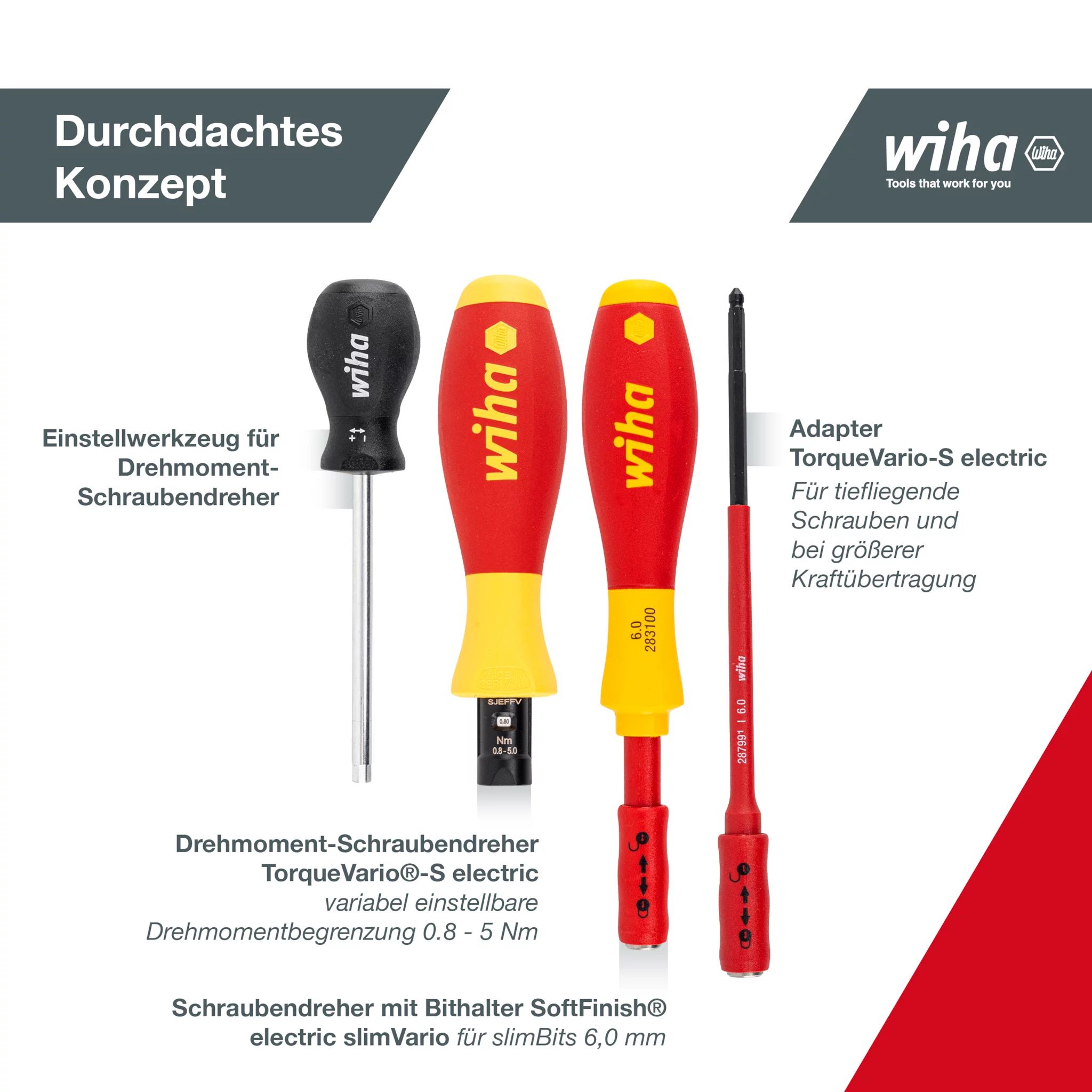 Wiha Drehmoment-Schraubendreher Set TorqueVario®-S electric gemischt 14-tlg.