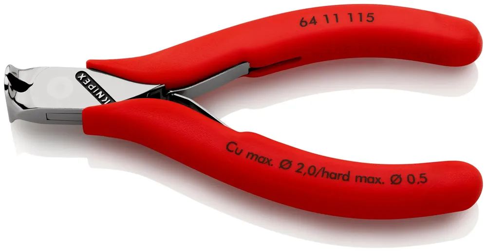KNIPEX Elektronik-Vornschneider mit rutschhemmenden Kunststoff-Hüllen 115 mm