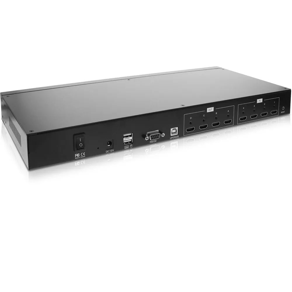 InLine HDMI 4x4 Multi View Matrix / Videowand Switch - 4 Eingänge auf 4 Ausgänge