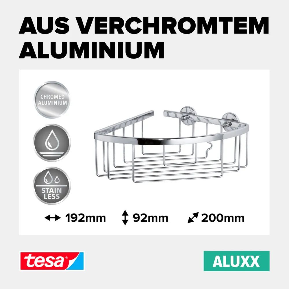 tesa® ALUXX Eckkorb Einzel – verchromt