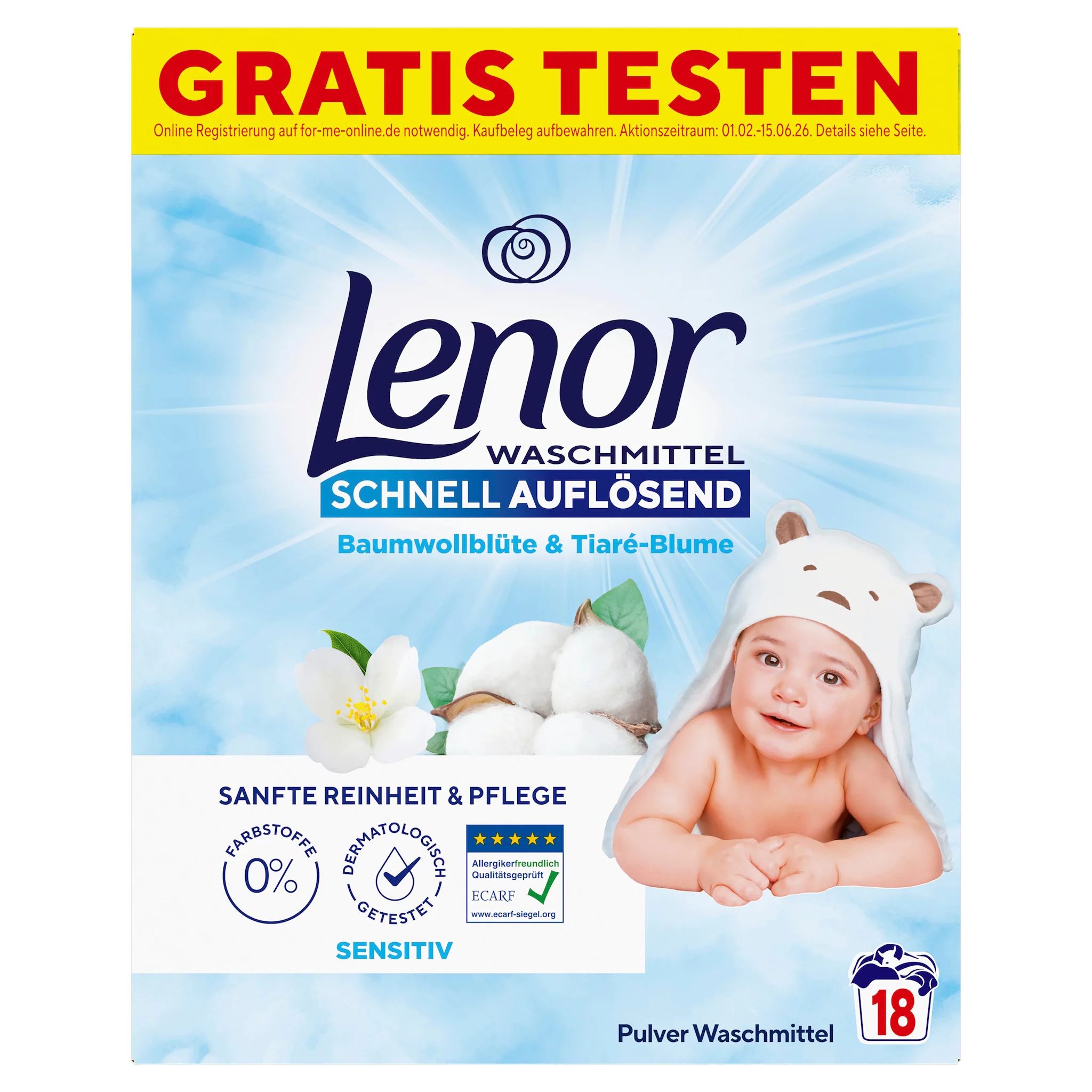 Lenor WM Pulver Sensitiv  0.9KG - 18WL