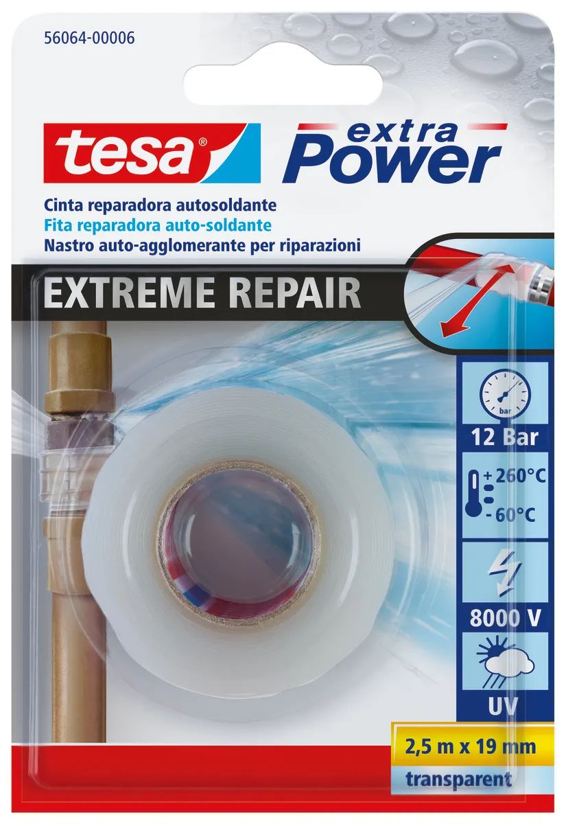 tesa® Extreme Repair Reparaturband – 2,5 m x 19 mm – flexible Isolier- und Dichtlösung für Reparatur