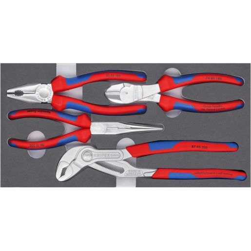 Knipex CHROM IN SCHAUMSTOFFEINLAGE / KNIPEX ZANGEN-SET 00 20 01 V17
