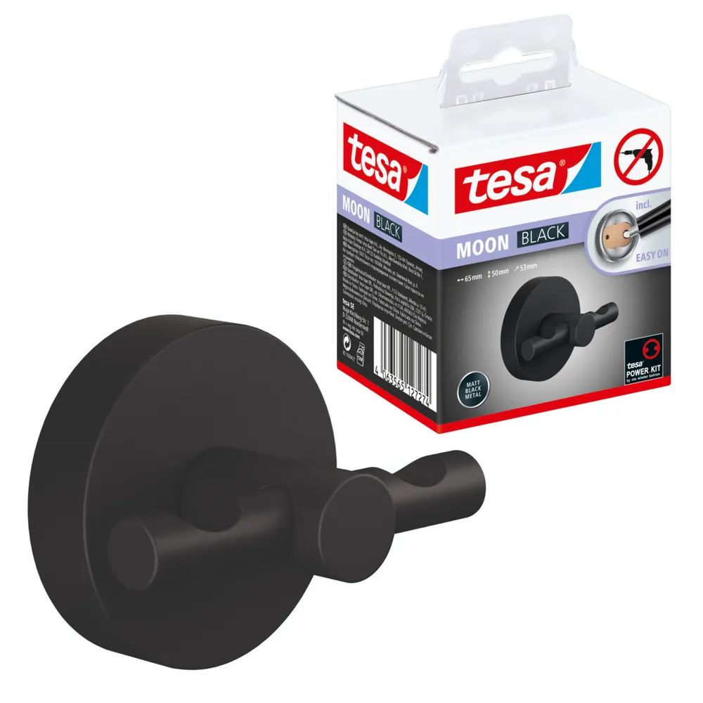 tesa® Moon Black Mantelhaken