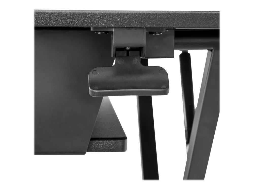 StarTech.com Startech Sitz-Steh Schreibtischaufsatz mit Tastaturablagefach - Oberfläche 89 x 53 cm - Ergonomischer Höhenverstellbarer Stehpult/Steharbeitsplatz - Platz für 2 Monitore - vormontiert (ARMSTSLG)